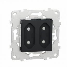 Изображение продукта Розетка двойная Schneider Electric Unica New б/з со шторками 